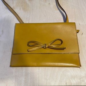 GAP Cognac Leather Envelope Bow Crossbody Handbag